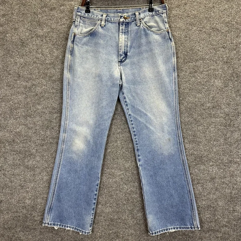 Vintage Wrangler Jeans Womens 8-10 Light Wash Blue Denim Straight Leg Made‎ USA